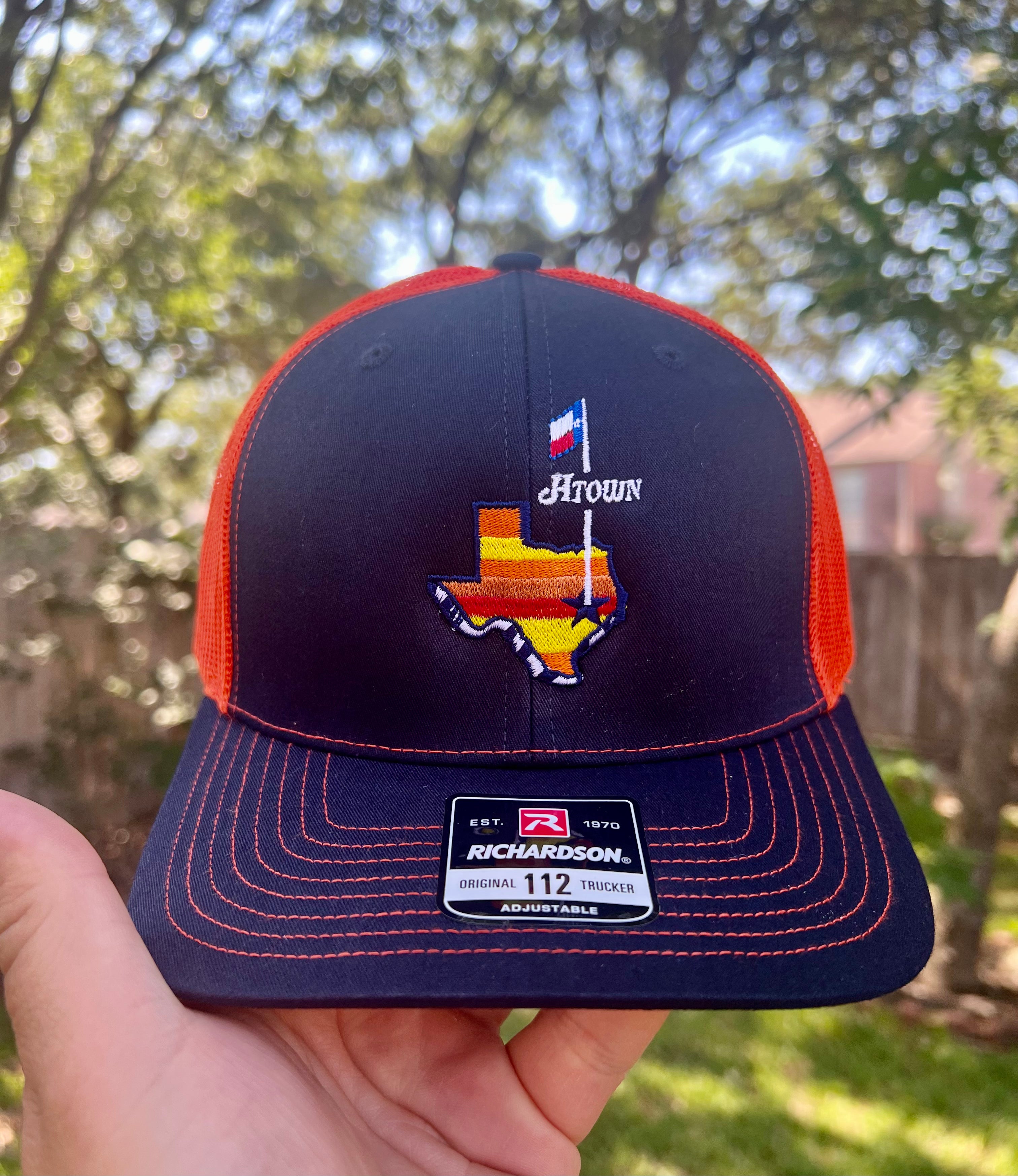 Stros H Town Trucker Hat - Navy Orange