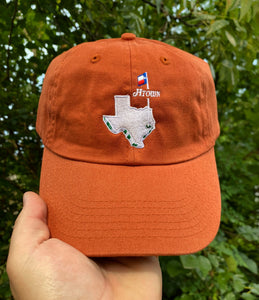 Burnt Orange & White Texas Dad Hat
