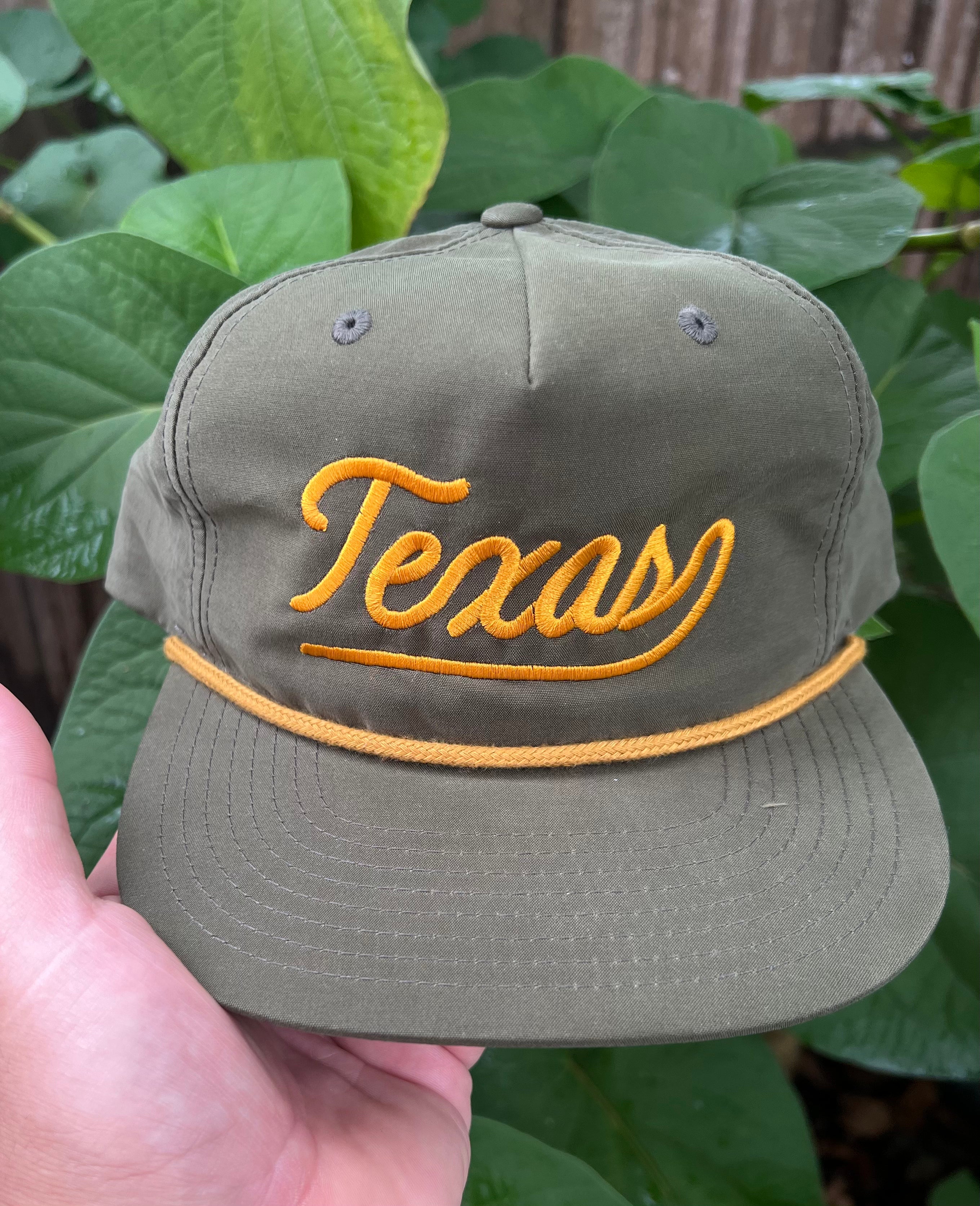 Texas Script Rope Hat- Olive Green