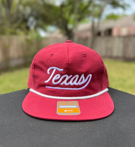 Whoop! Texas Maroon Script Rope Hat